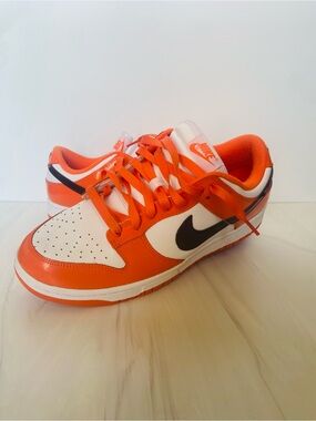 Nike Kids Orange, White & Black Low-Top Sneakers